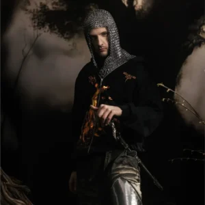 Sanctimonial Justice Hoodie – Y2K Print Zip Up Vintage Streetwear