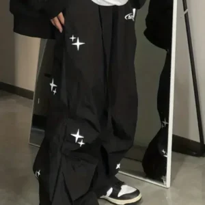 Retro Y2K Oversized Star Graphic Jogger Pants