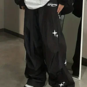 Retro Y2K Oversized Star Graphic Jogger Pants