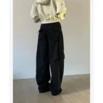 Vintage Y2K Black Baggy Cargo Trousers
