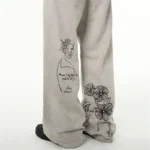 Coffee Shop Sketch Y2K Loose Fit Denim Jeans