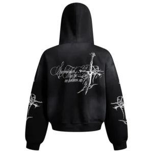 Y2K Streetwear Gothic Cross Full Zip Hoodie