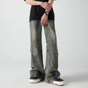 Cyber Style Y2K Baggy Boot Cut Denim Jeans
