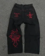 Vintage Y2K Baggy Jeans with Embroidery Detail