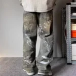 Retro Y2K Graffiti Style Loose Fit Jeans