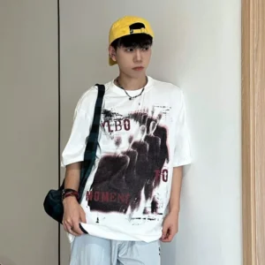 Retro Y2K Momentary Motion Casual Print T-Shirt