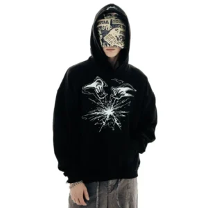 Y2K Omnipotent Power Graphic Print Hoodie
