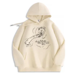Y2K Smoke-Inspired Portrait Graphic Hoodie
