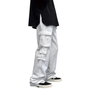 Y2K Loose Straight Leg Cargo Pants for Men