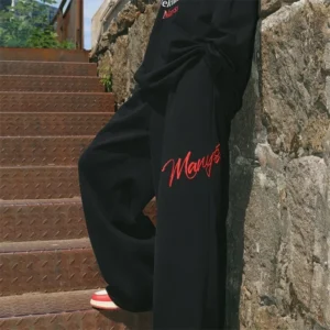 Retro Y2K Oversized Embroidered Wide Leg Joggers