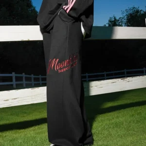 Retro Y2K Oversized Embroidered Wide Leg Joggers